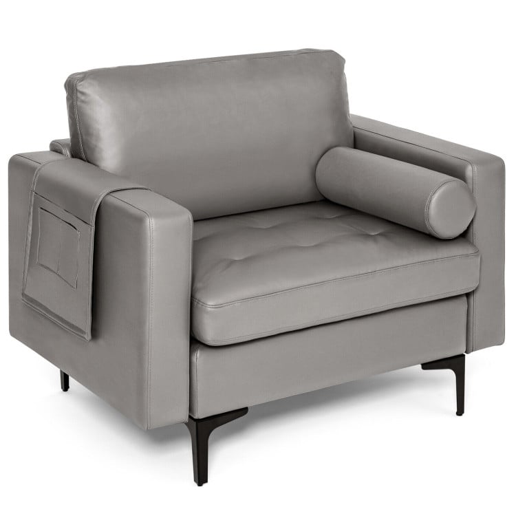Living Room Set: Floor Lamp + Accent Chair + 3-Seat Sofa-Living Room Furniture Sets-DECOROLALA