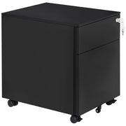 Lockable File Cabinet, Steel Filing Cabinet on Wheels for Legal, A4, Letter Size, with Pencil Tray for Home Office-Office Products > Office Furniture > Office Cabinets & Cupboards-DECOROLALA