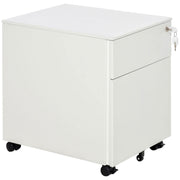 Lockable File Cabinet, Steel Filing Cabinet on Wheels for Legal, A4, Letter Size, with Pencil Tray for Home Office-Office Products > Office Furniture > Office Cabinets & Cupboards-DECOROLALA