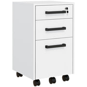 Lockable Vertical File Cabinet with Lock, 3 Drawer Filing Cabinet with Hanging Bars for Letter and A4 Size, White-Office Products > Office Furniture > Office Cabinets & Cupboards-DECOROLALA