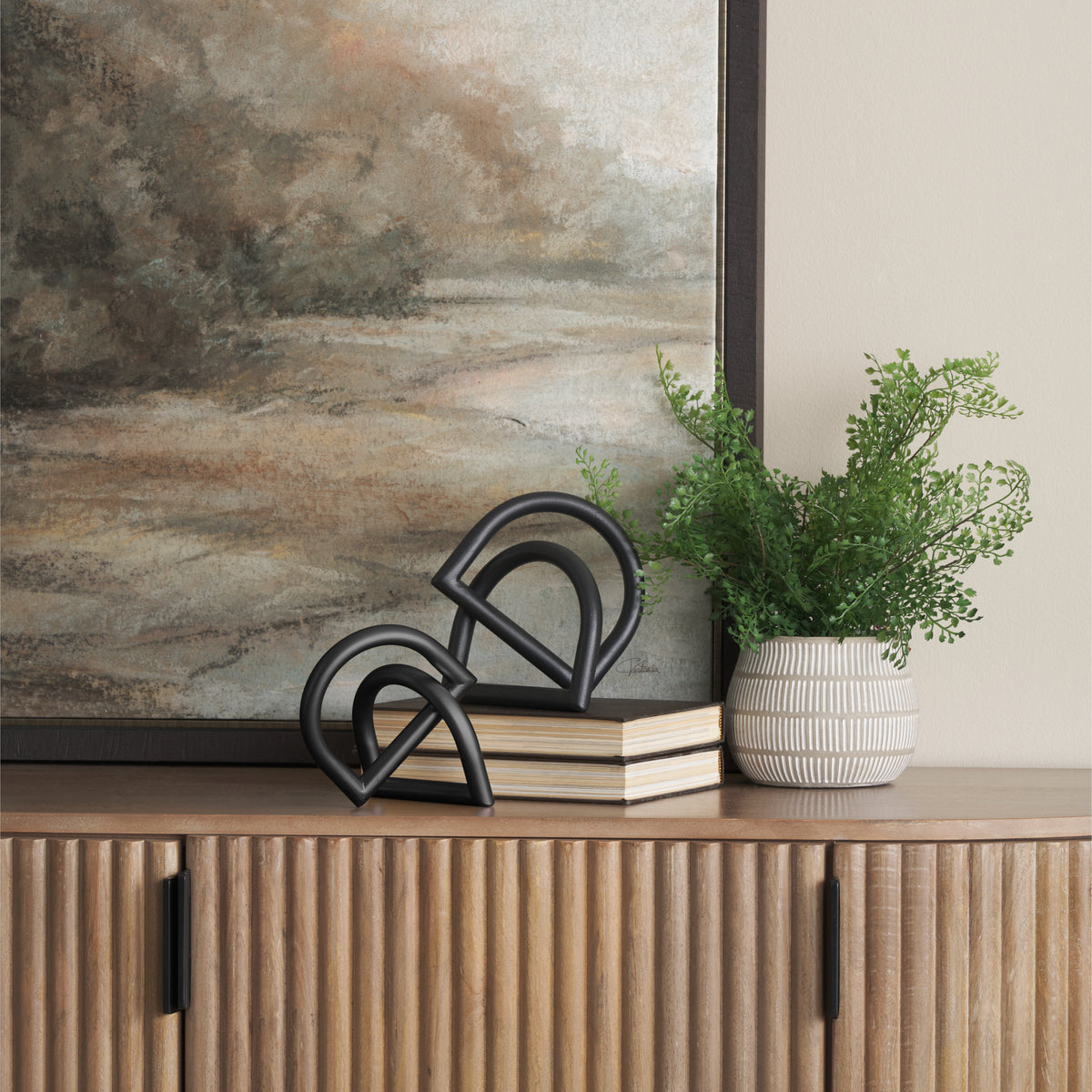 Locke Large Matte Black Iron Metal Decorative Object-Objects-DECOROLALA