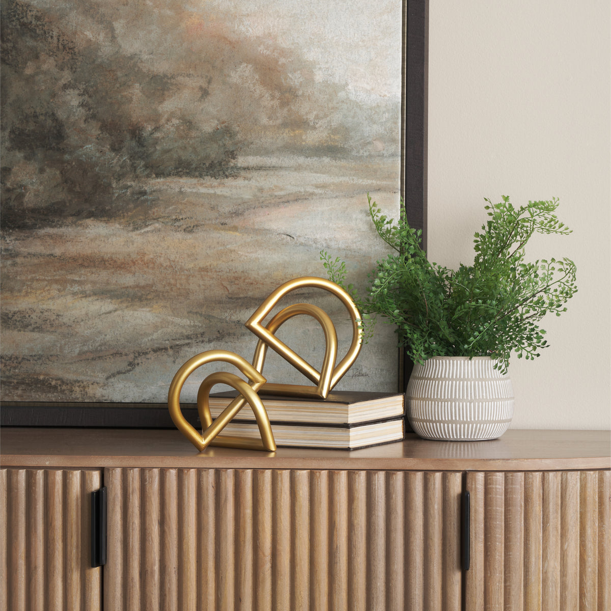 Locke Small Matte Gold Iron Metal Decorative Object-Decorative Objects-DECOROLALA