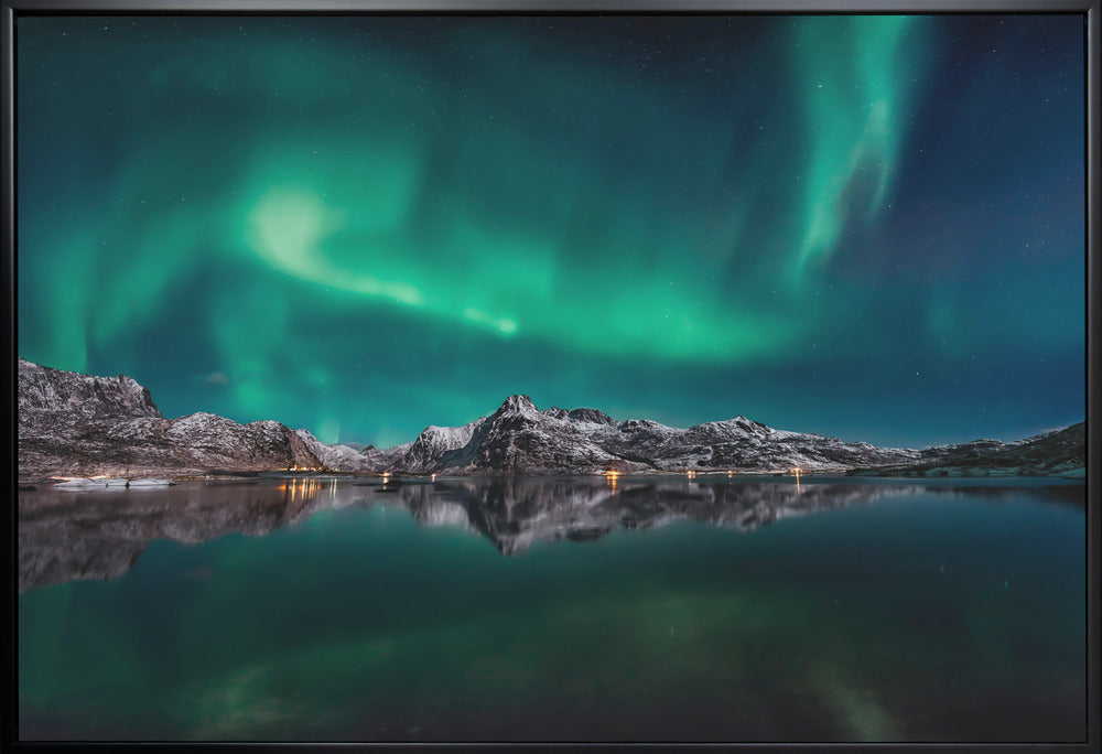 Lofoten Aurora Reflection Wall Art-Canvas Print-DECOROLALA