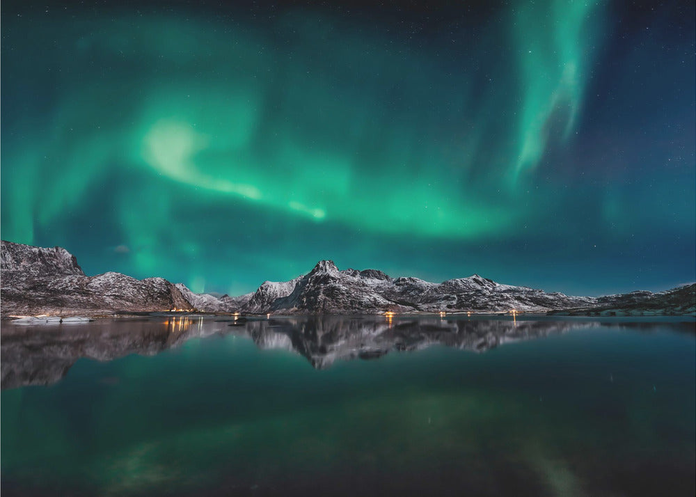 Lofoten Aurora Reflection Wall Art-Canvas Print-DECOROLALA