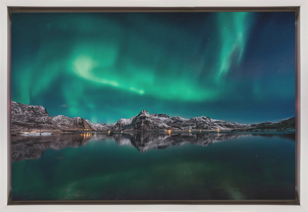 Lofoten Aurora Reflection Wall Art-Canvas Print-DECOROLALA