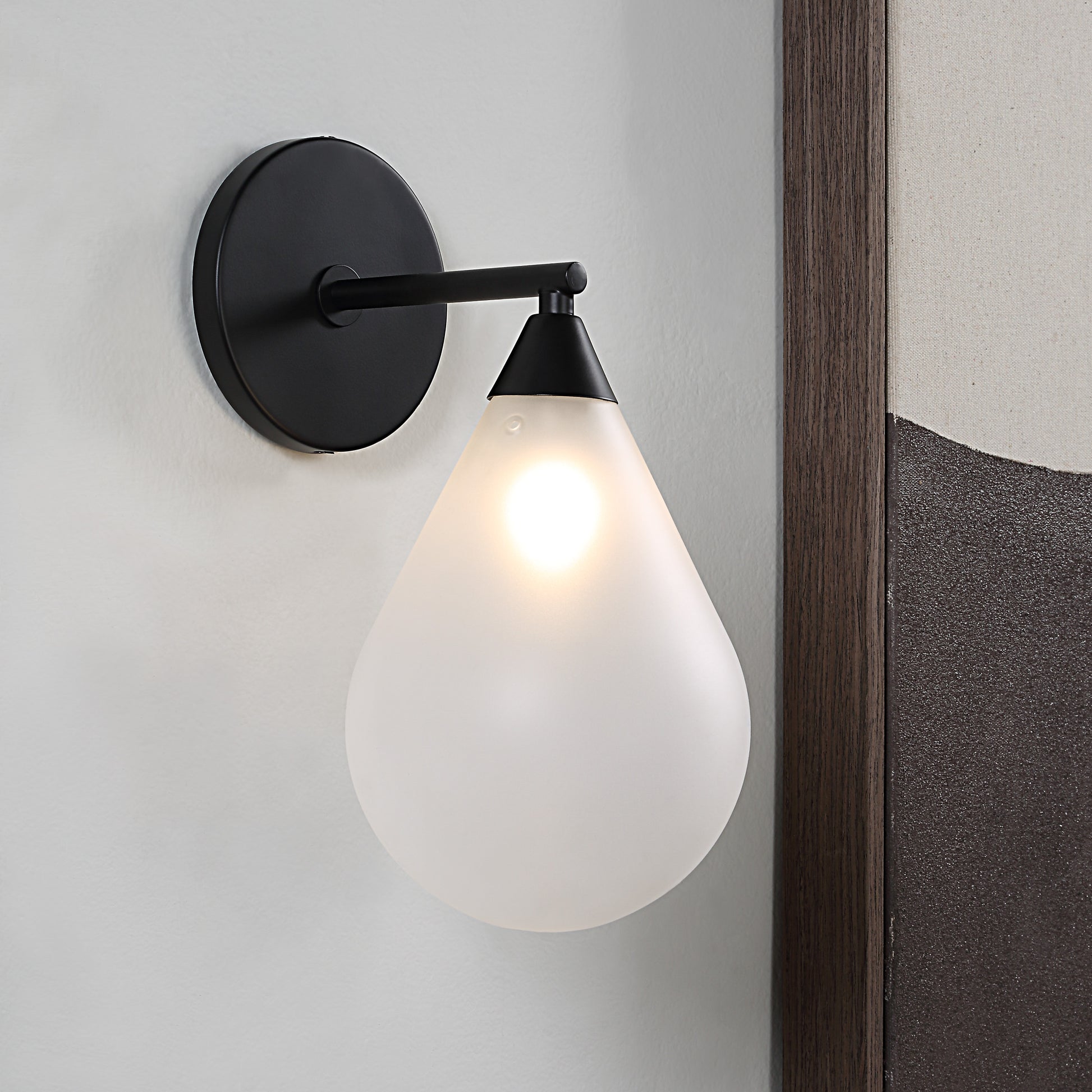Lola 12" Wall Sconce, Matte Black-Wall Sconce-DECOROLALA