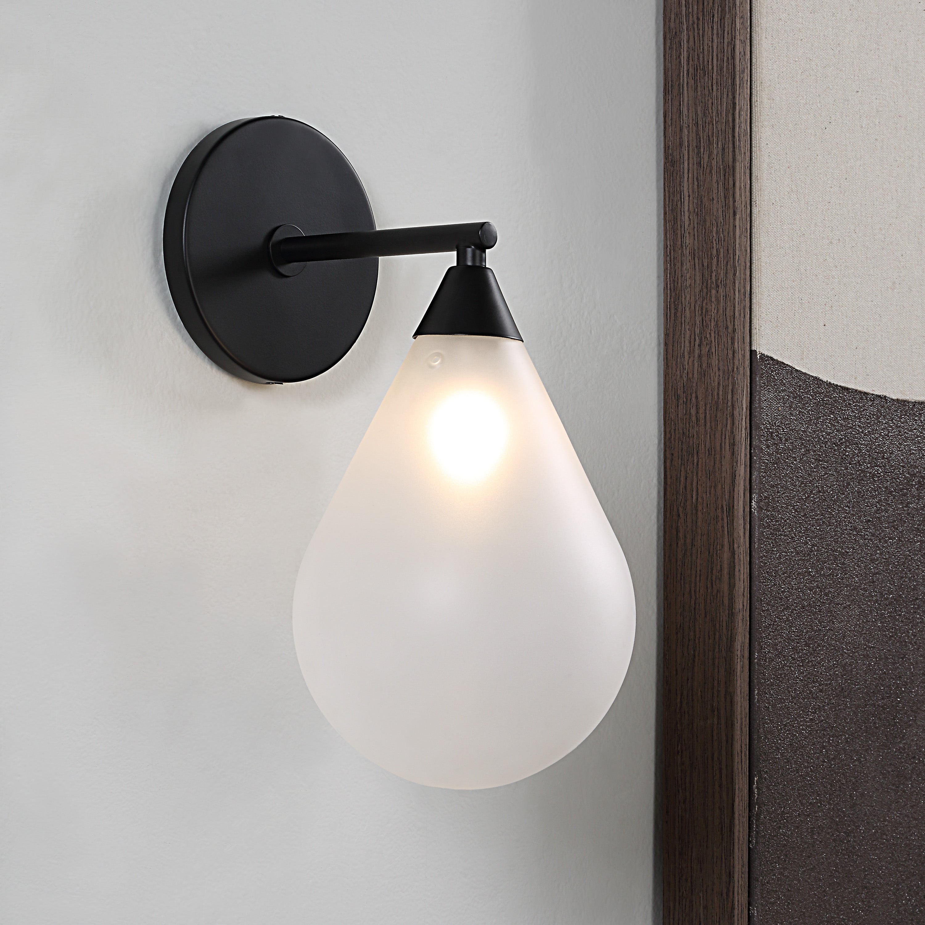 Lola 12" Wall Sconce, Matte Black-Wall Sconce-DECOROLALA