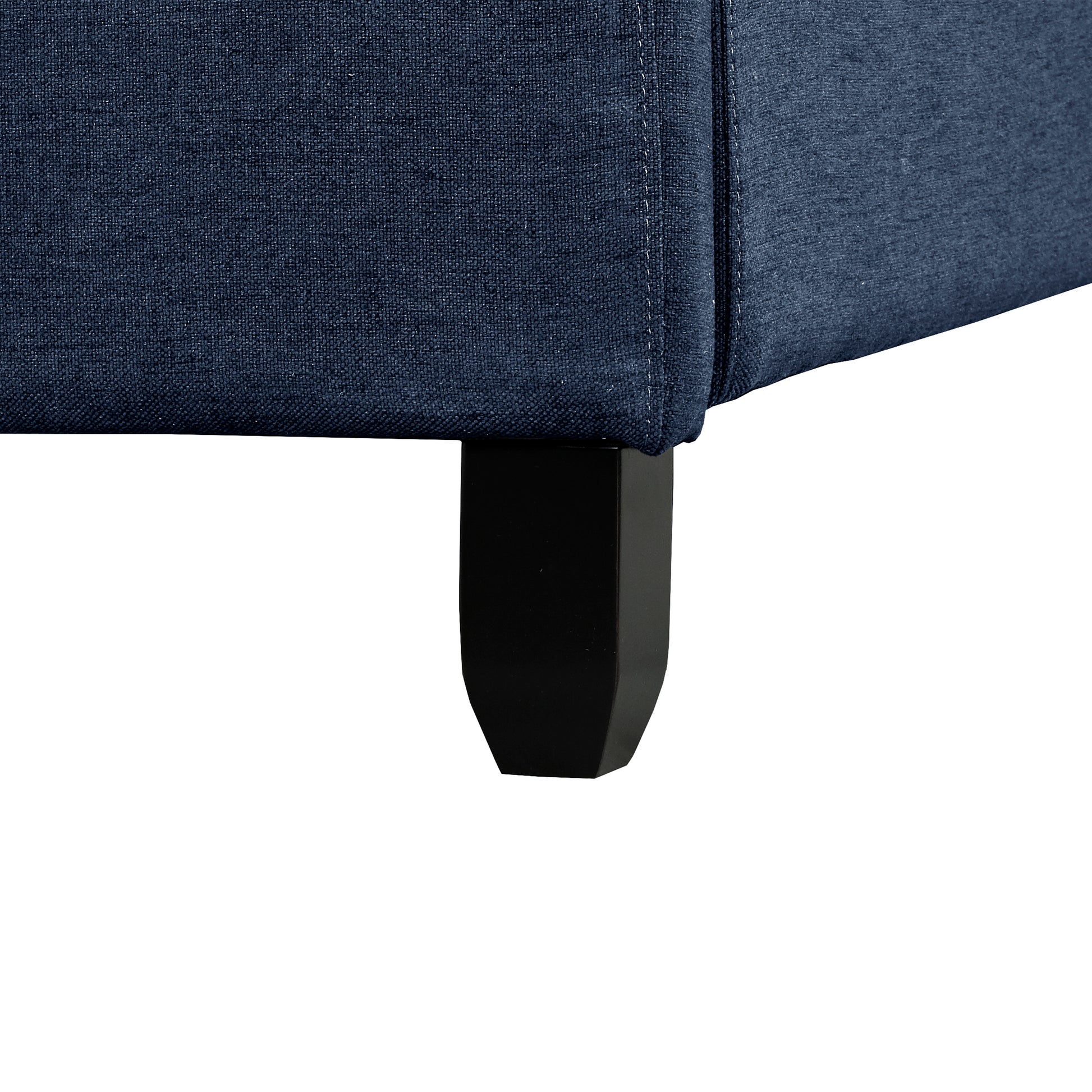 London Dark Blue Upholstered Platform Bed with Tufted Headboard, King-Bedroom-DECOROLALA