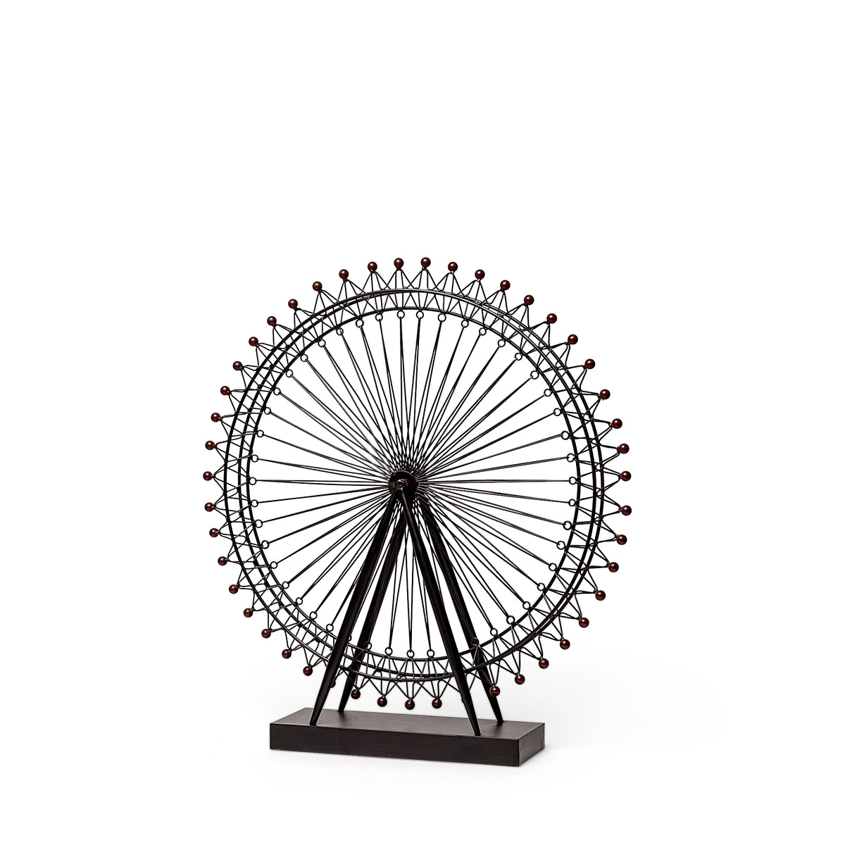 London Eye Replica - Black Metal Decorative Ferris Wheel 3"L x 25"W-Objects-DECOROLALA