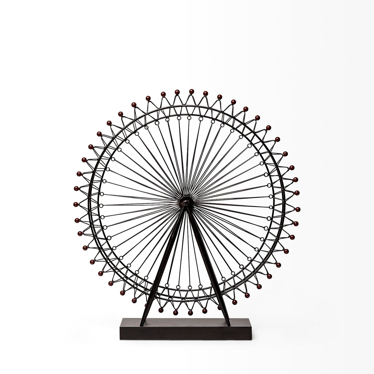 London Eye Replica - Black Metal Decorative Ferris Wheel 3"L x 25"W-Objects-DECOROLALA