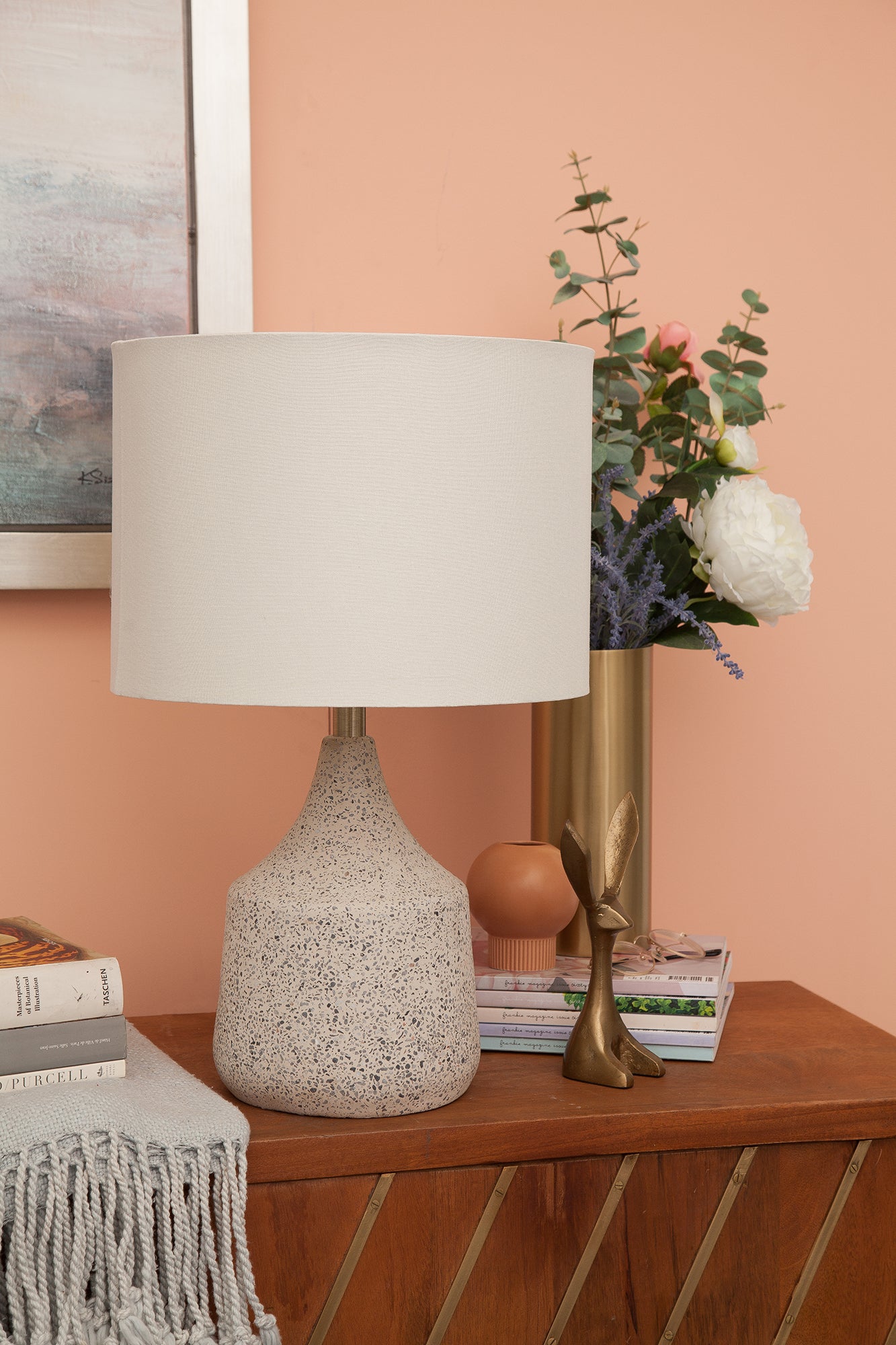 Longmore 22" Length Table Lamp, Beige-Table Lamp-DECOROLALA