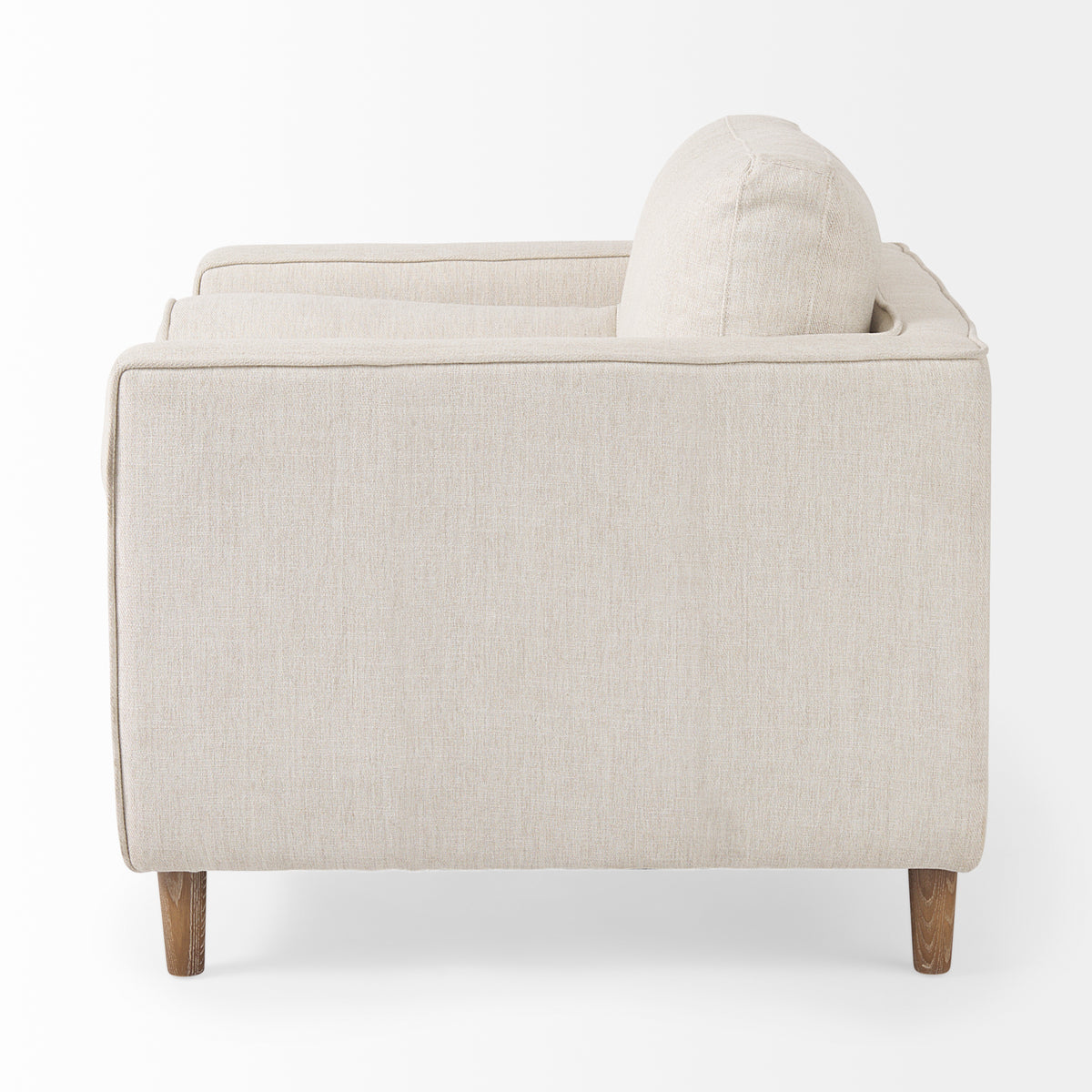 Loretta 40.7L x 36.2W x 33.9H Cream Fabric Chair W/ Two Bolster Cushions-Chairs-DECOROLALA