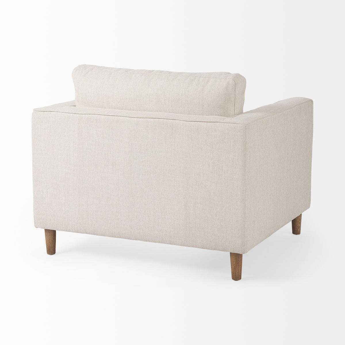 Loretta 40.7L x 36.2W x 33.9H Cream Fabric Chair W/ Two Bolster Cushions-Chairs-DECOROLALA