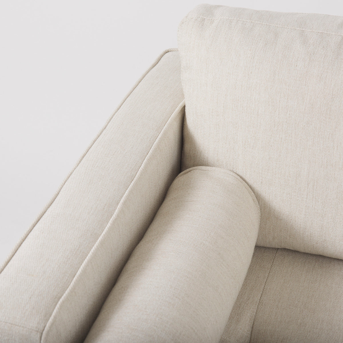 Loretta 40.7L x 36.2W x 33.9H Cream Fabric Chair W/ Two Bolster Cushions-Chairs-DECOROLALA