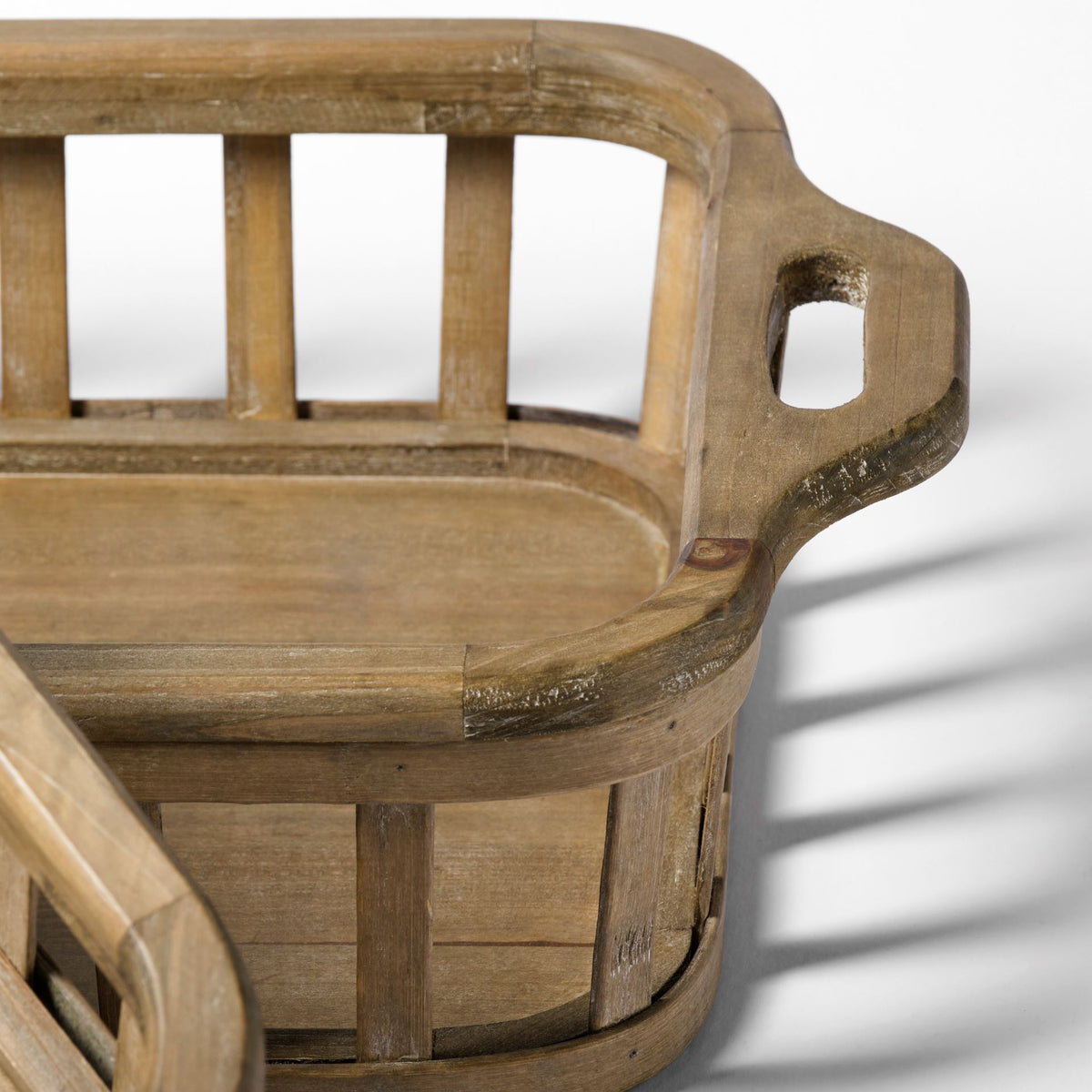 Louis Set of 2 Natural Wood Slated Nesting Trays-Trays-DECOROLALA