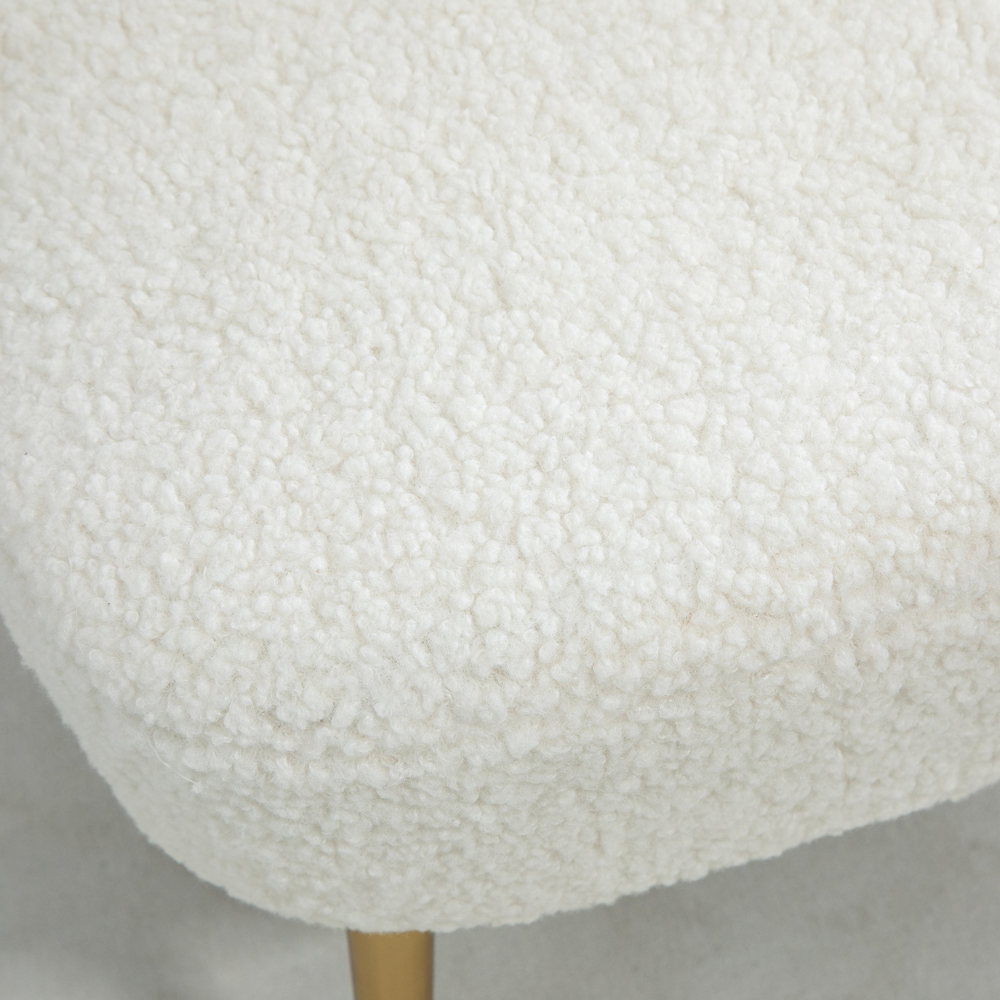 Lounge Chair - Gold Legs, White Upholstery, Bedroom/Living Room - 57x70x69cm-DECOROLALA