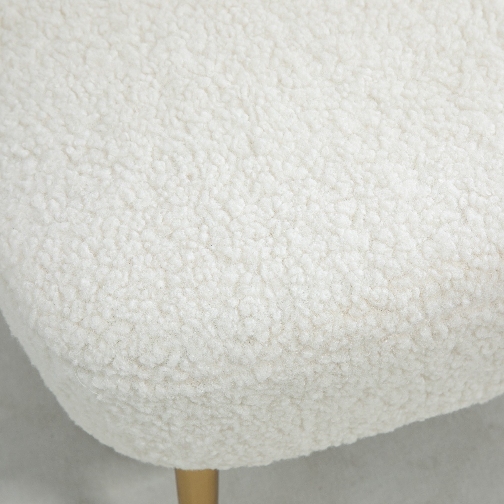 Lounge Chair - Gold Legs, White Upholstery, Bedroom/Living Room - 57x70x69cm-DECOROLALA