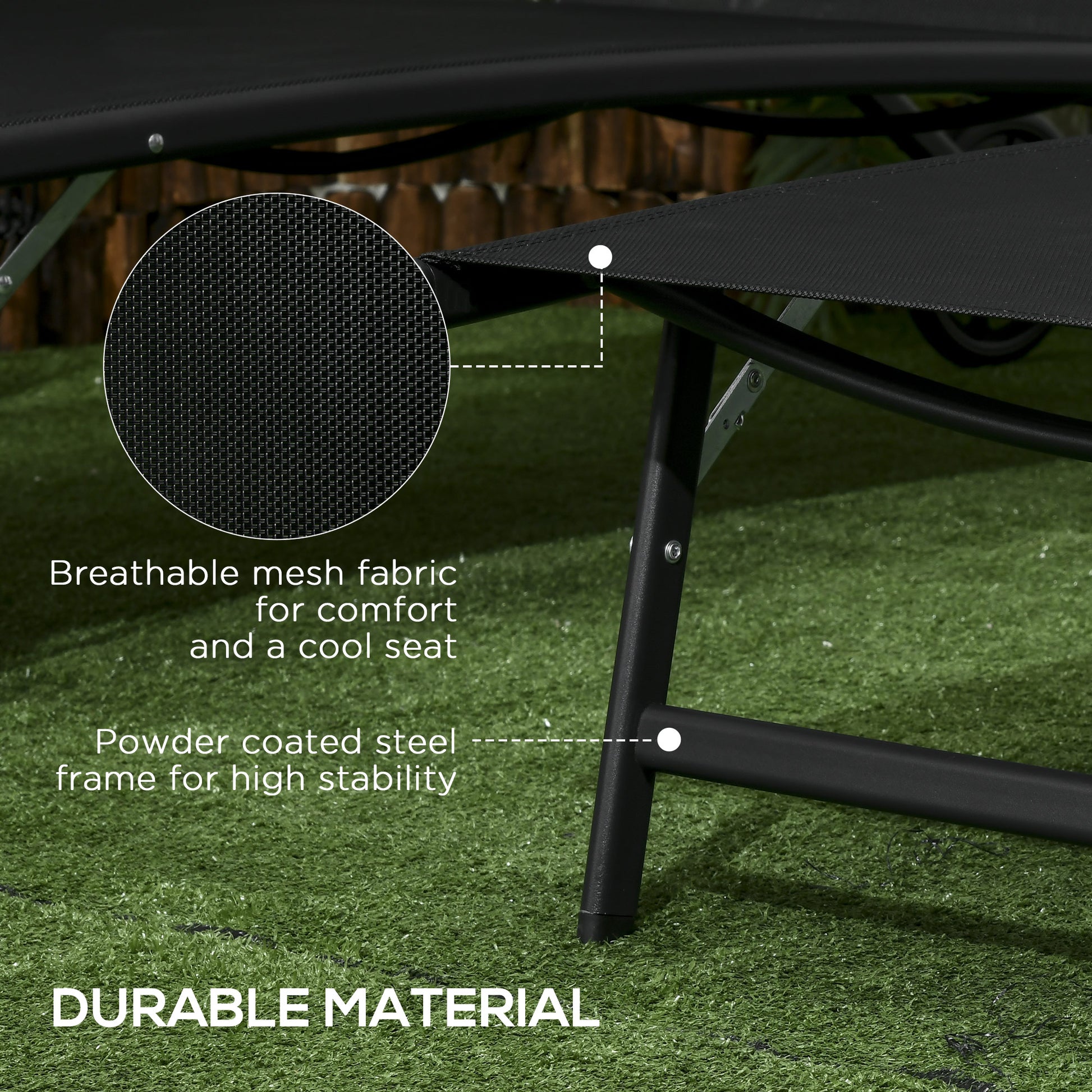Lounge Chairs with Wheels - Black Set of 2-DECOROLALA