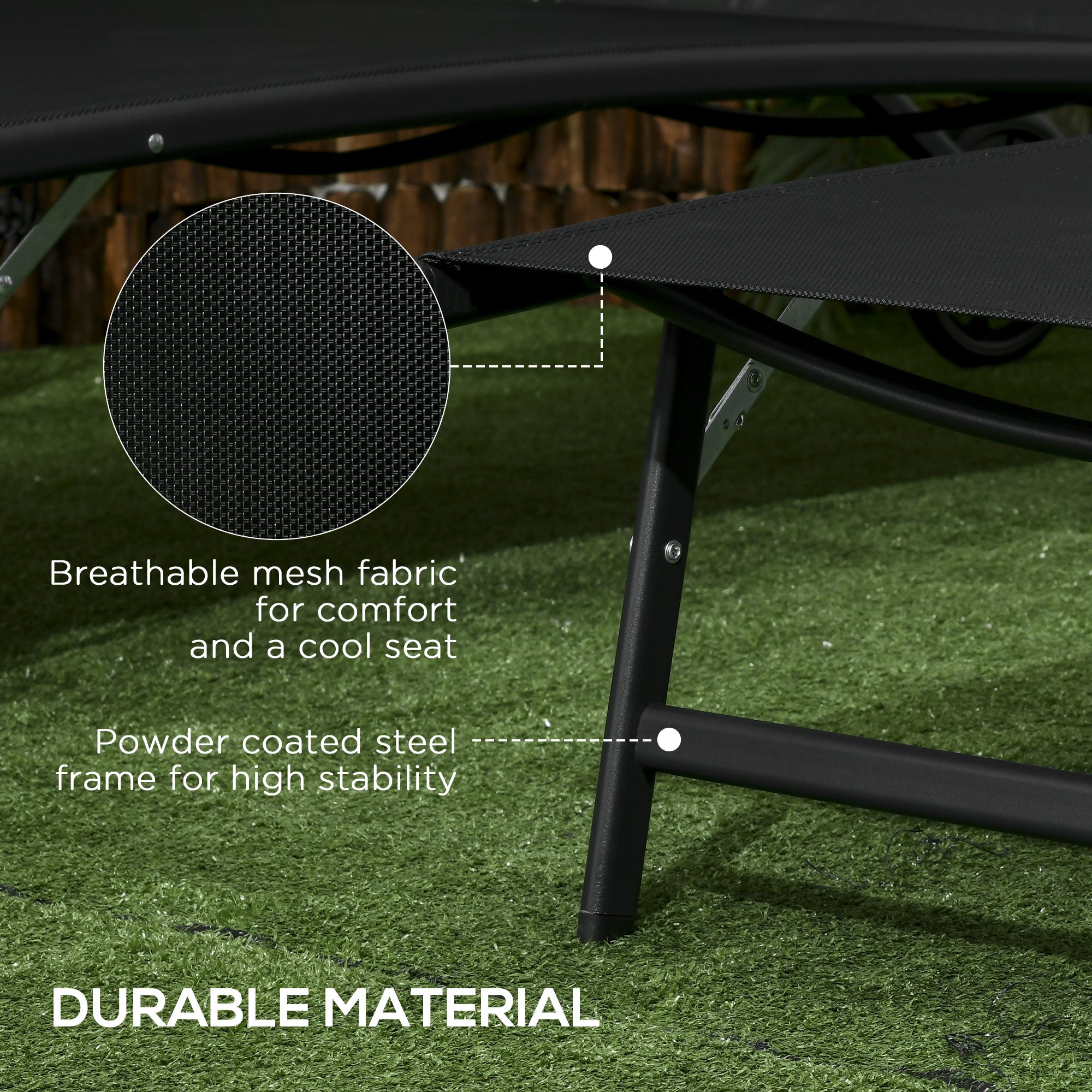 Lounge Chairs with Wheels - Black Set of 2-DECOROLALA