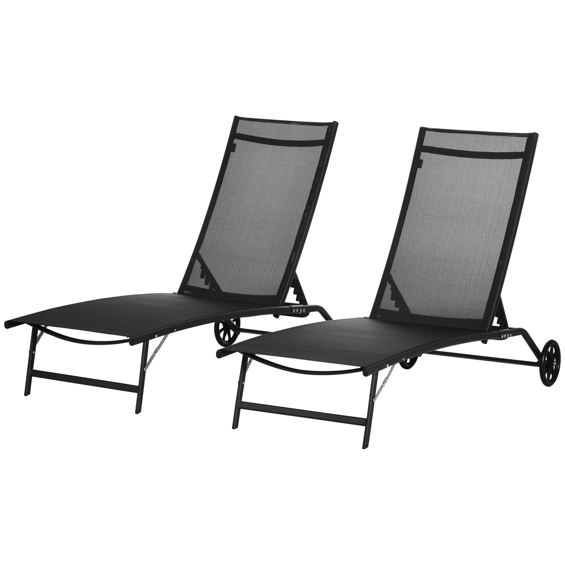 Lounge Chairs with Wheels - Black Set of 2-DECOROLALA