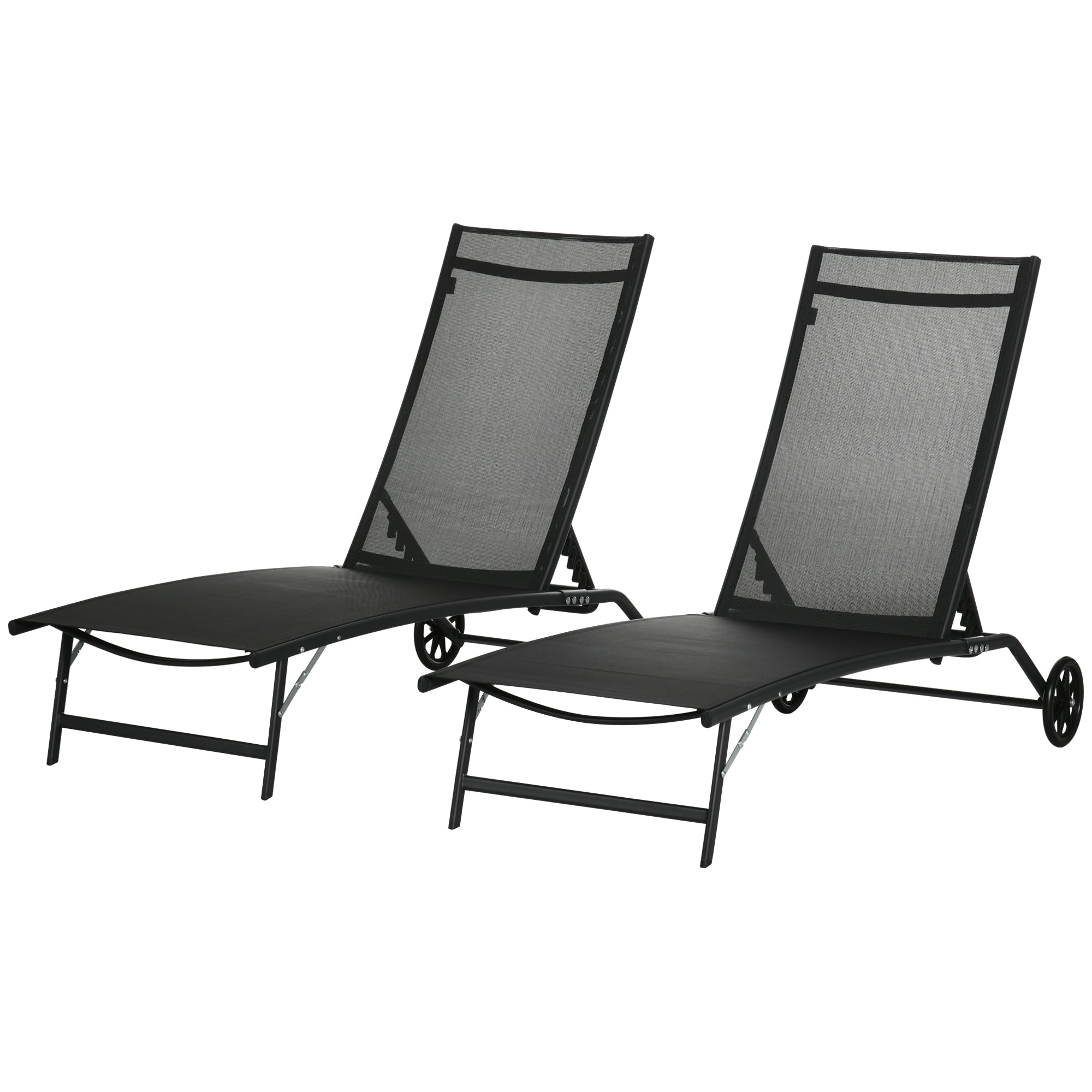 Lounge Chairs with Wheels - Black Set of 2-DECOROLALA