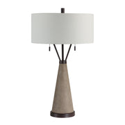 Lourdes 29.25" Table Lamp, Brown Linen Drum Shade-Table Lamp-DECOROLALA