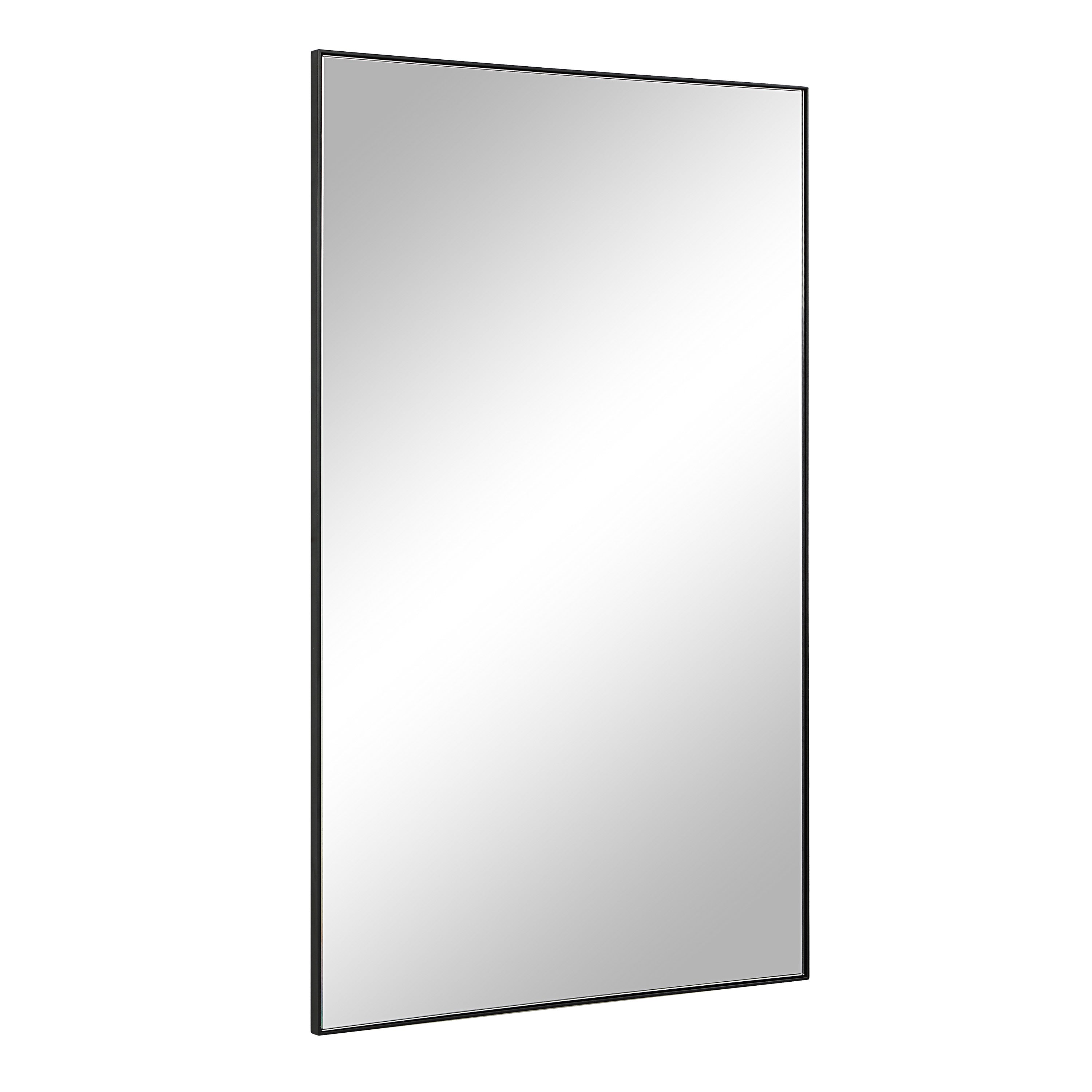 Loutro 36" H x 22" W Wall Mirror, Black-Mirror-DECOROLALA
