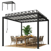 Louvered Pergola 9.5x10 ft PC Roof Clear-DECOROLALA