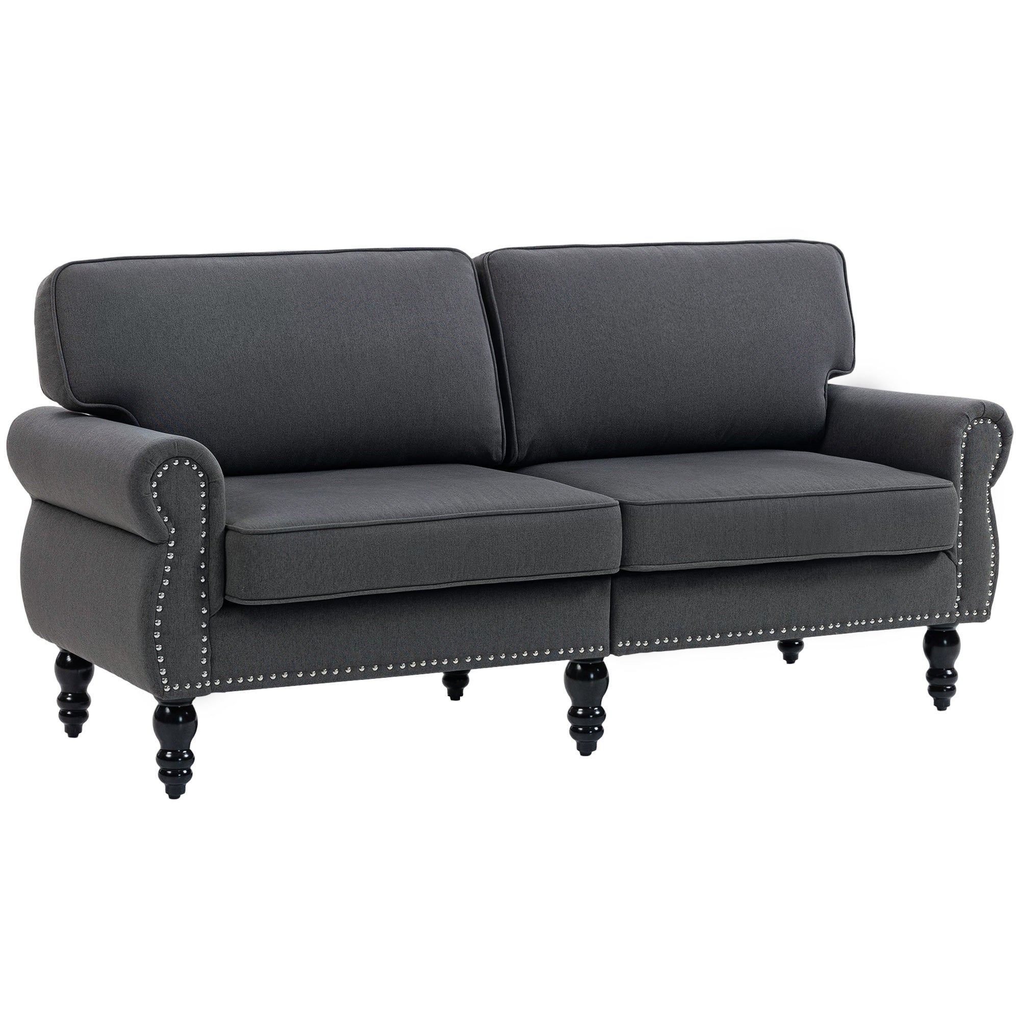 Loveseat Sofa 2 Seater - Dark Grey 66.5"-DECOROLALA