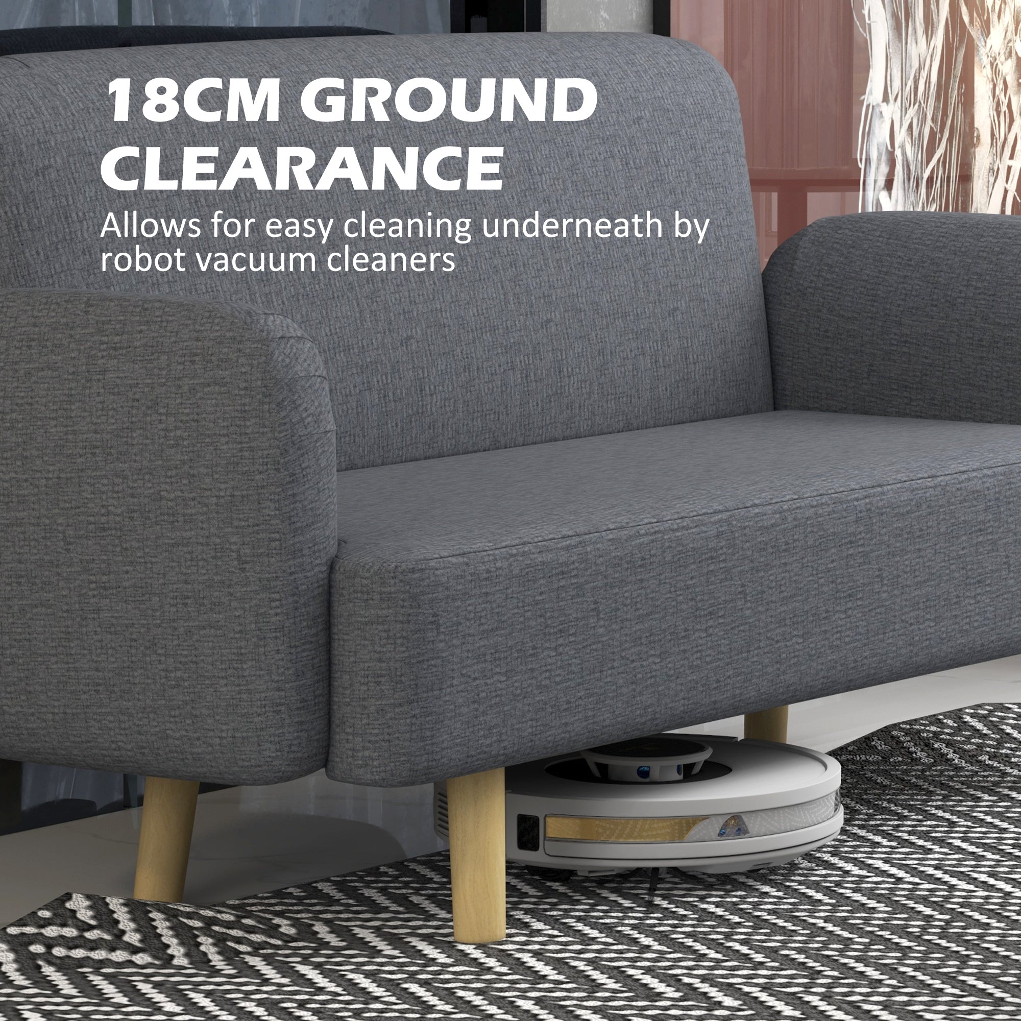 Loveseat Sofa 2 Seater Grey Velvet-DECOROLALA