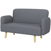 Loveseat Sofa 2 Seater Grey Velvet-DECOROLALA
