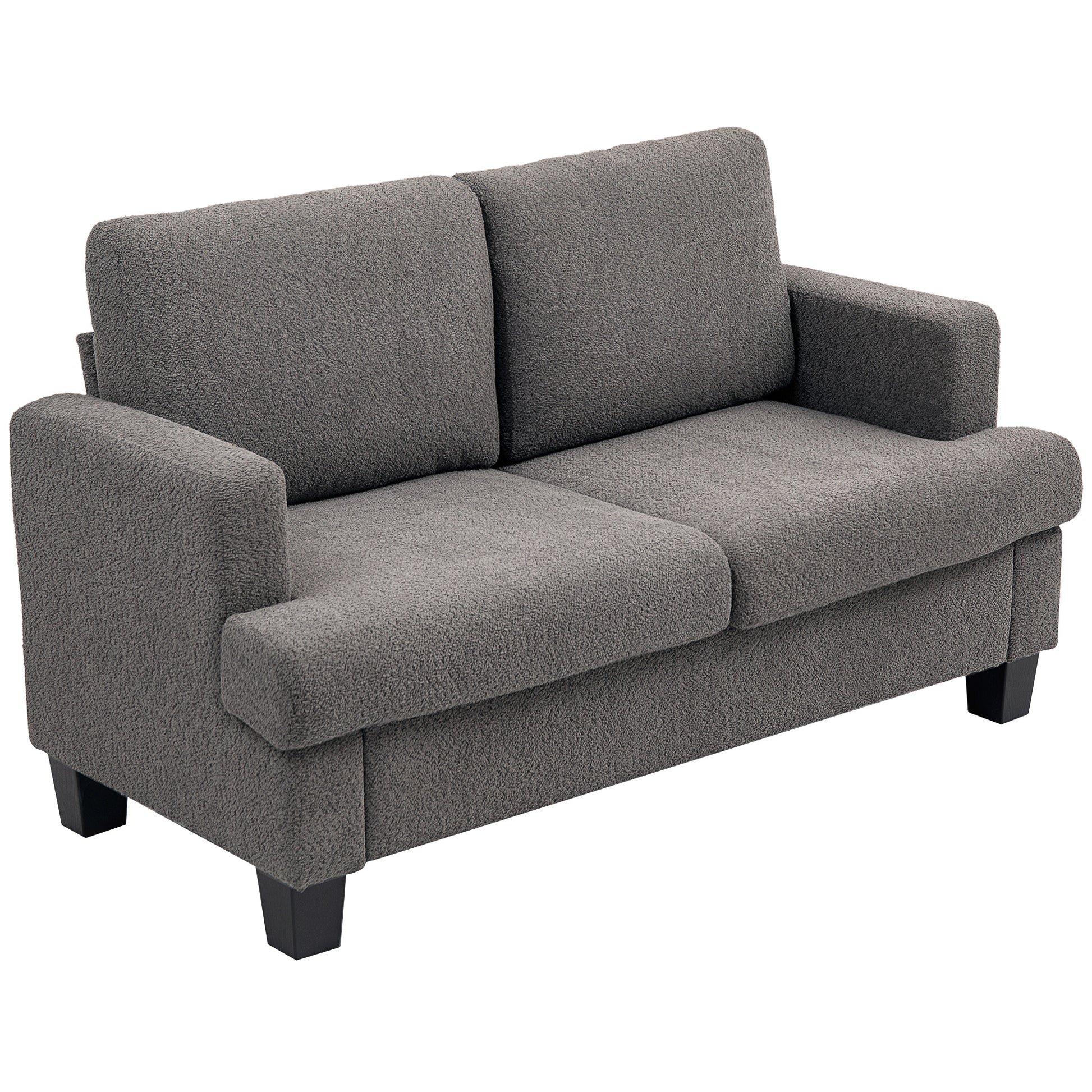 Loveseat Sofa 54.3" 2-Seater Dark Grey-DECOROLALA