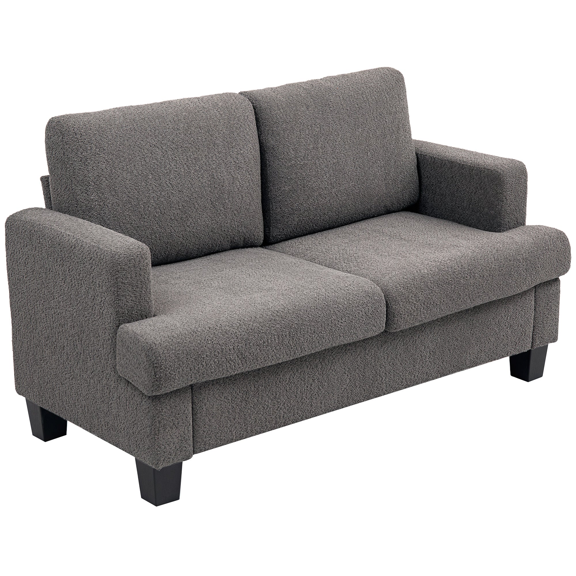 Loveseat Sofa 54.3" 2-Seater Dark Grey-DECOROLALA