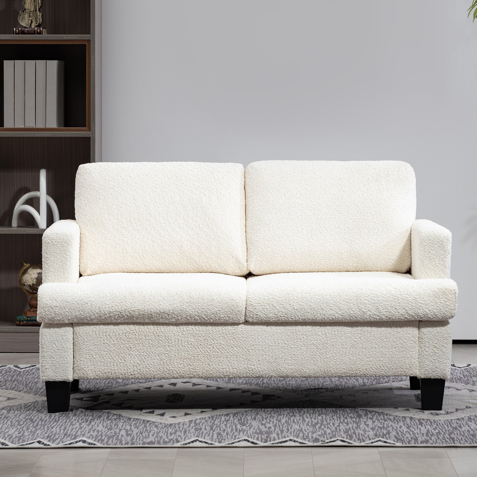 Loveseat Sofa 54.3" - Cream White Chenille-DECOROLALA