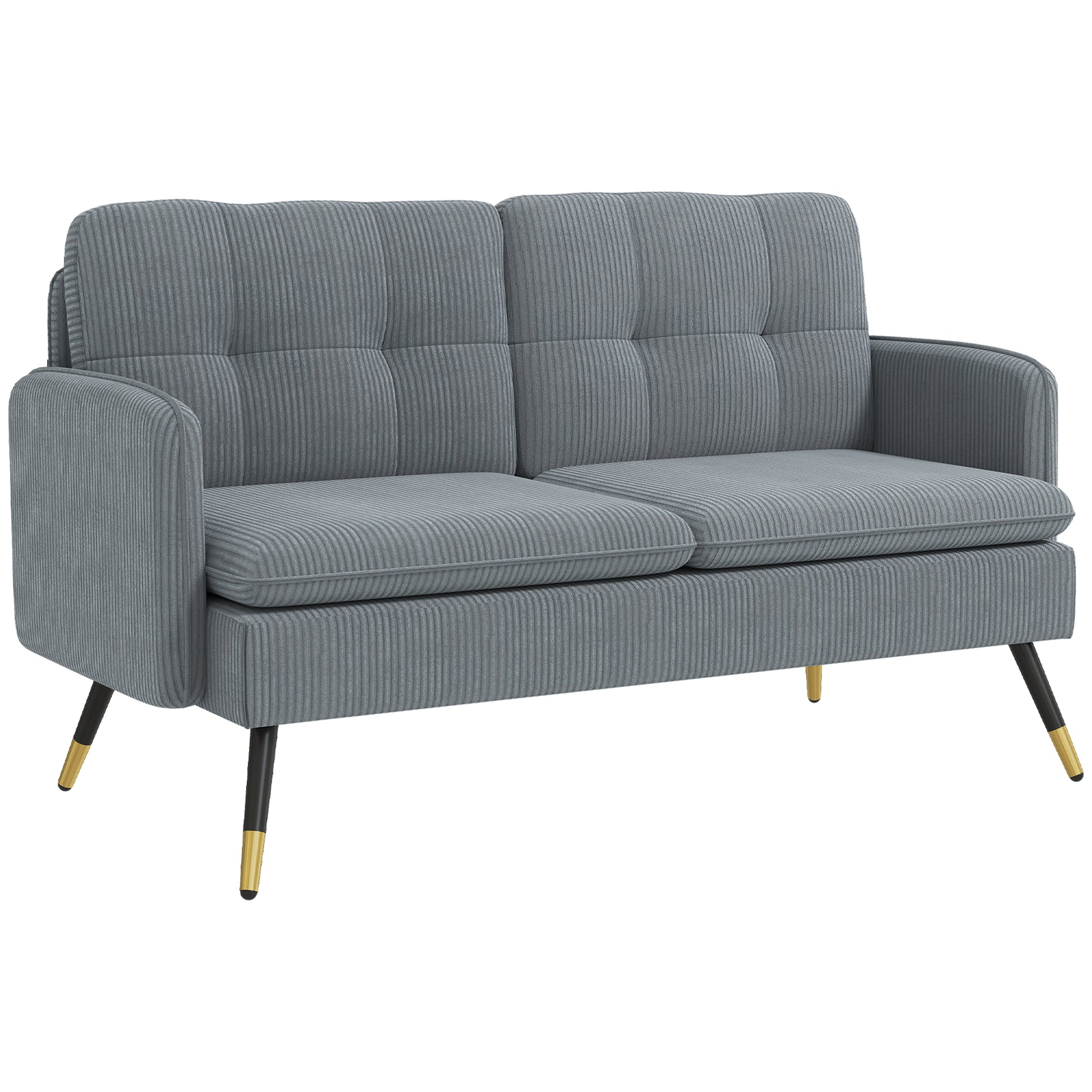 Loveseat Sofa 55" Corduroy - Dark Grey-DECOROLALA