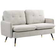 Loveseat Sofa 55" Linen Button Tufted Cream-DECOROLALA