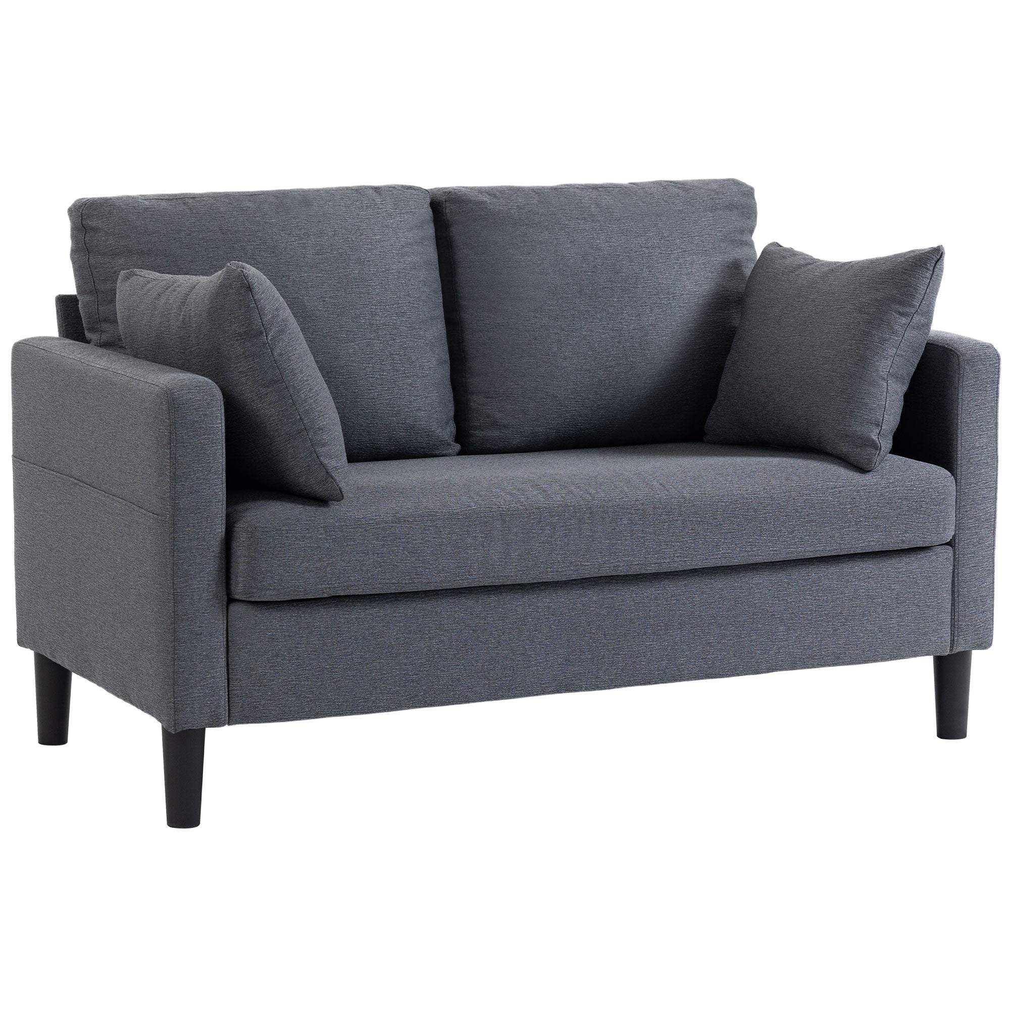 Loveseat Sofa 55" Linen Dark Grey-DECOROLALA
