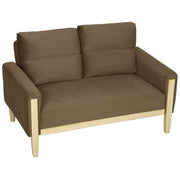 Loveseat Sofa - Brown Velvet 52.8" Modern-DECOROLALA