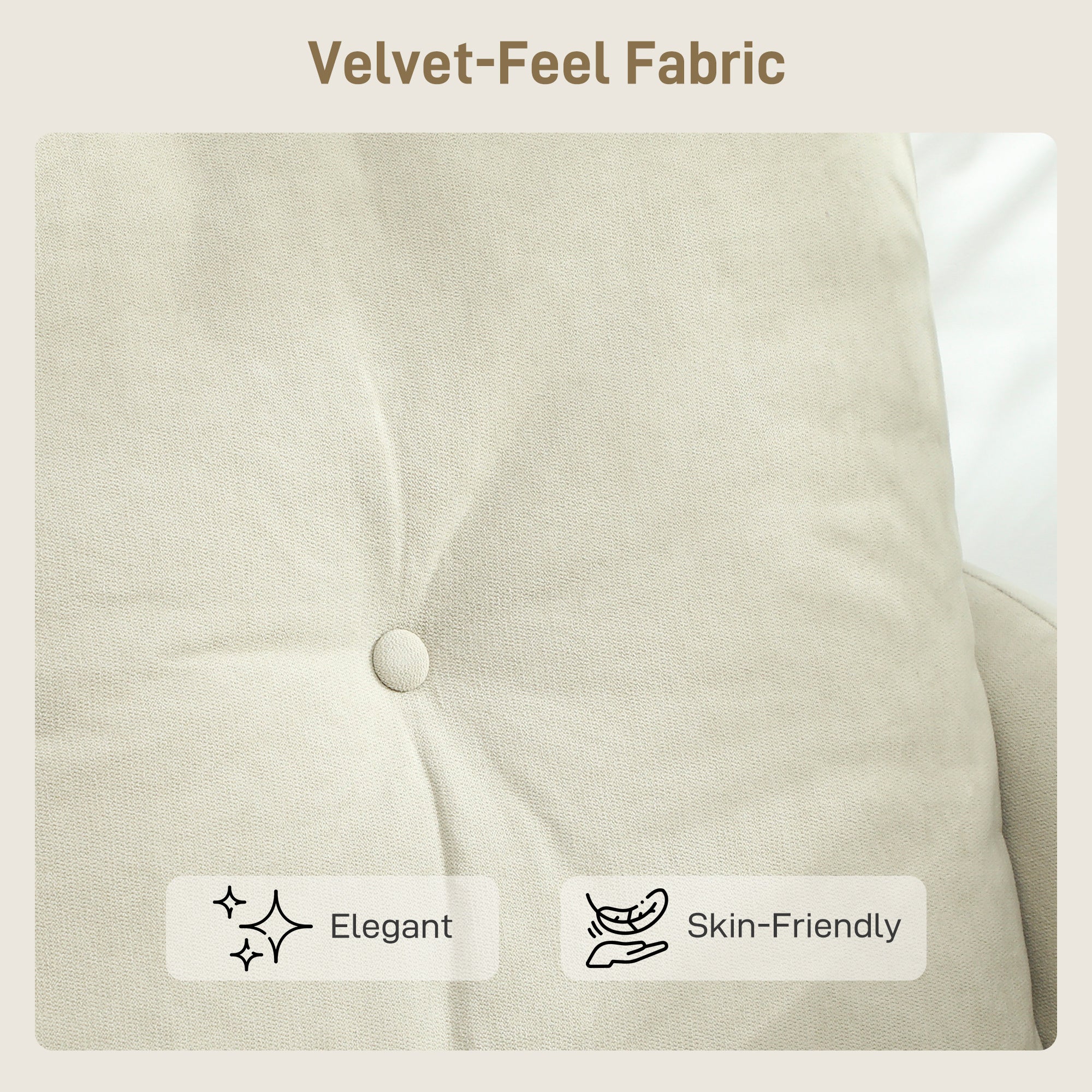 Loveseat Sofa - Cream White Velvet 2 Seater-DECOROLALA