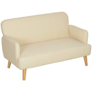 Loveseat Sofa - Cream White Velvet 2 Seater-DECOROLALA