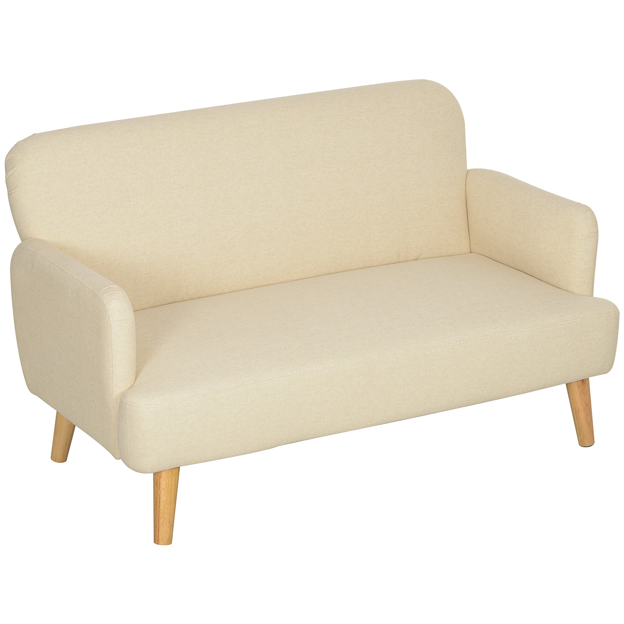 Loveseat Sofa - Cream White Velvet 2 Seater-DECOROLALA