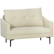 Loveseat Sofa - Cream White Velvet 2 Seater-DECOROLALA
