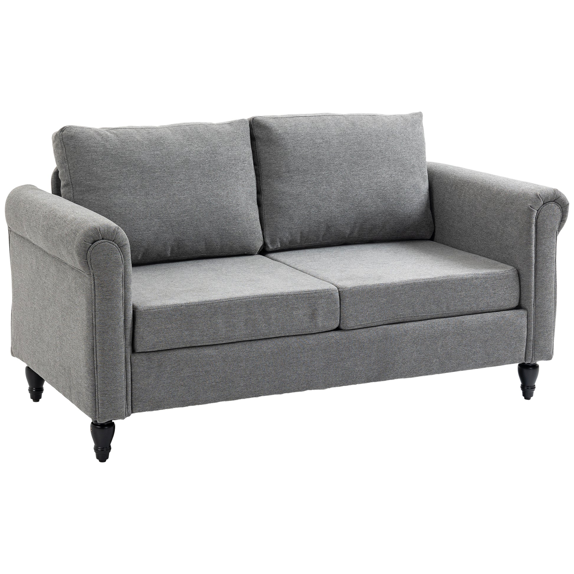 Loveseat Sofa - Dark Grey Chenille 57.9"-DECOROLALA