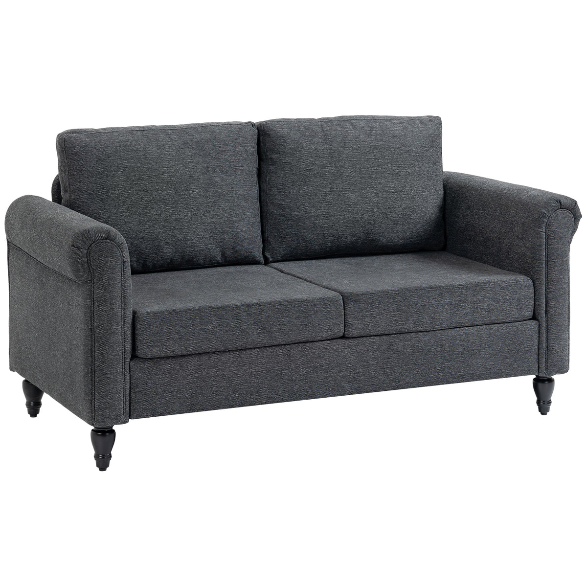 Loveseat Sofa - Dark Grey Chenille 57.9"-DECOROLALA
