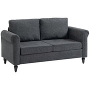 Loveseat Sofa - Dark Grey Chenille 57.9"-DECOROLALA
