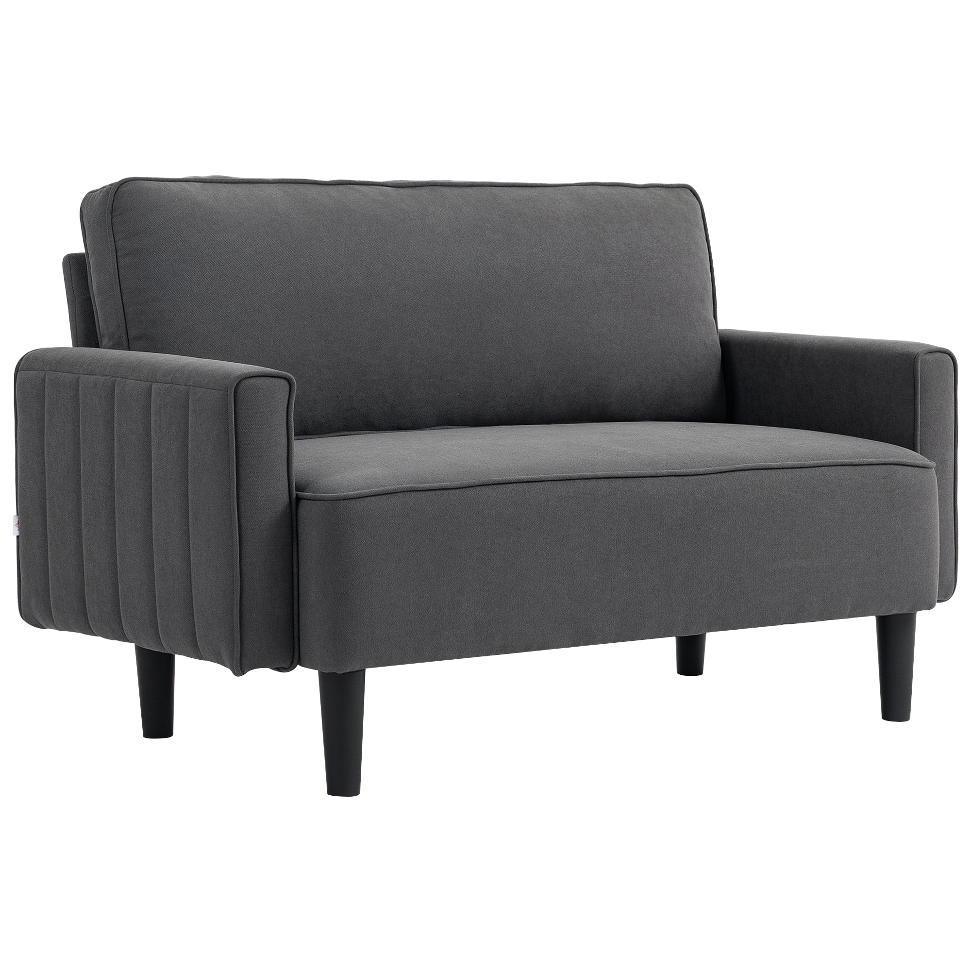 Loveseat Sofa - Dark Grey Linen 2 Seater-DECOROLALA