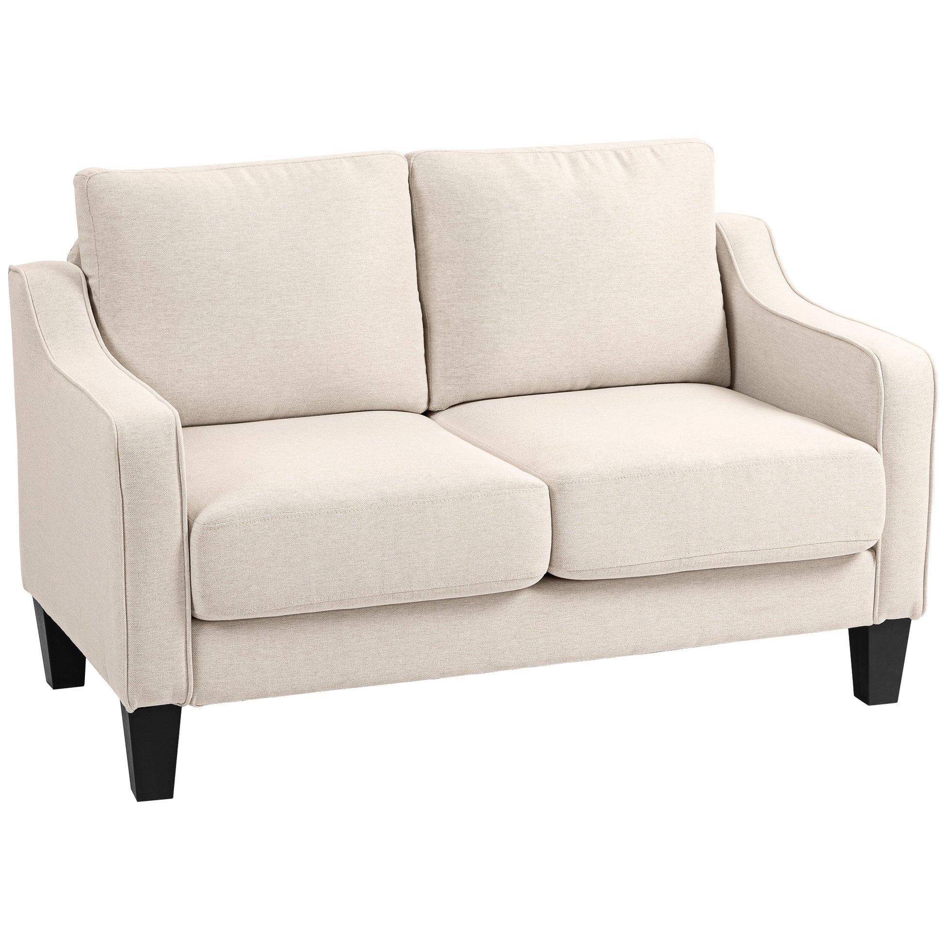 Loveseat Sofa - Linen Pocket Spring Charcoal Grey 53.5"-DECOROLALA