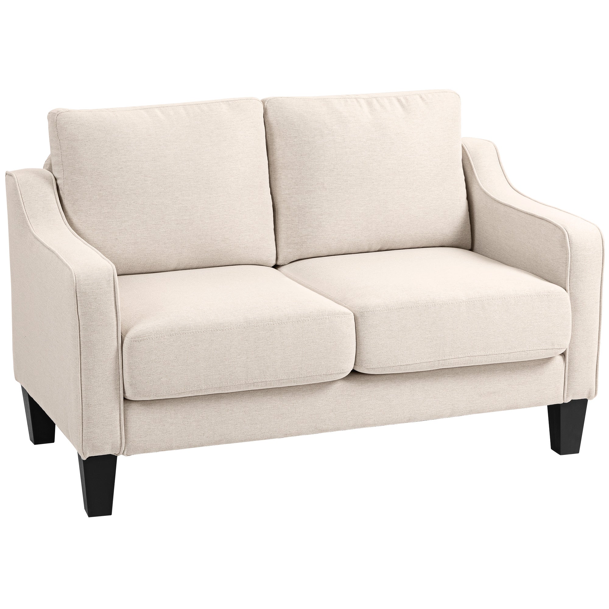 Loveseat Sofa - Linen Pocket Spring Charcoal Grey 53.5"-DECOROLALA