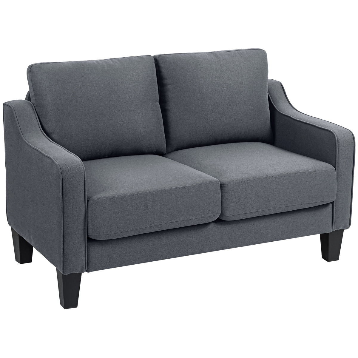 Loveseat Sofa - Linen Pocket Spring Charcoal Grey 53.5"-DECOROLALA