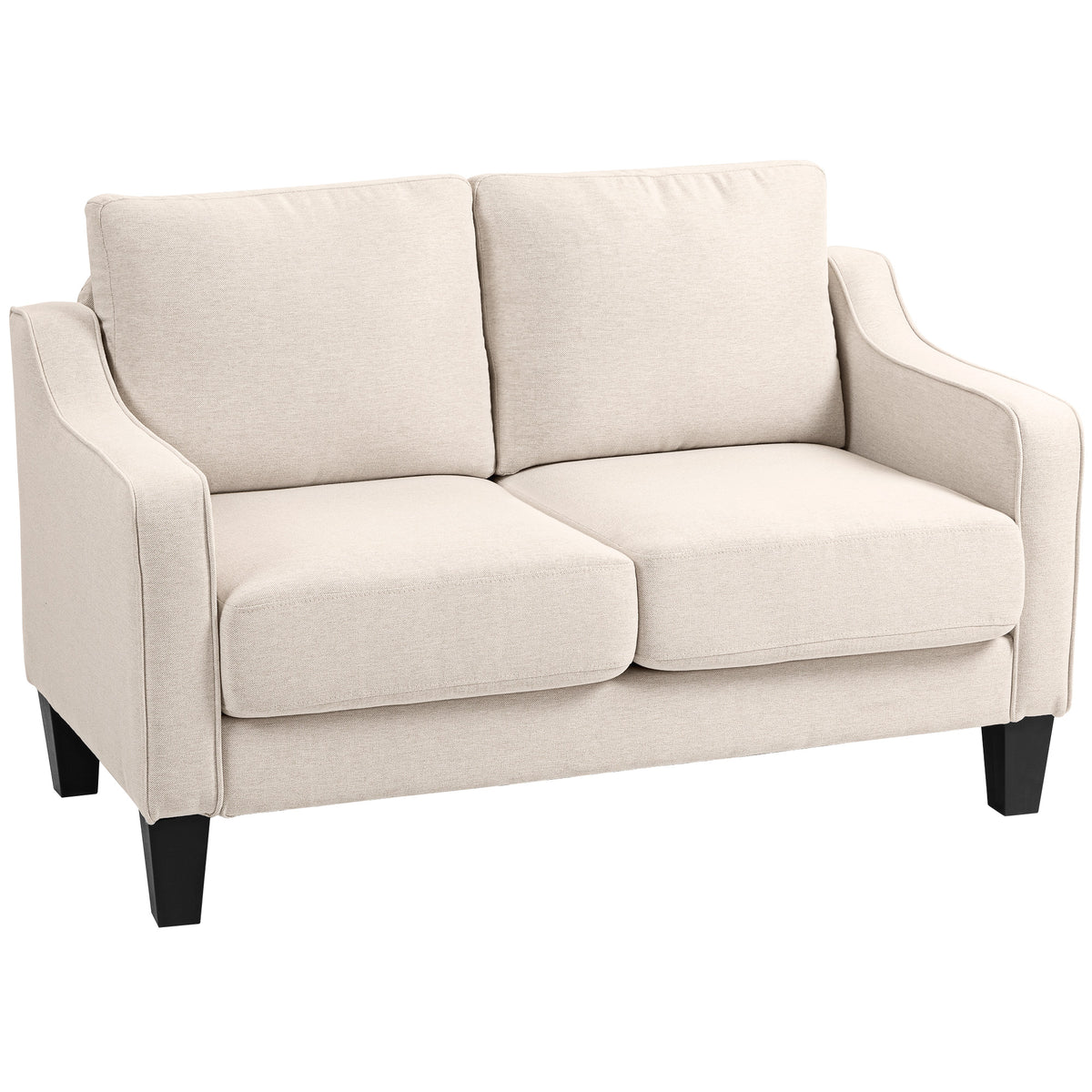 Loveseat Sofa - Linen Pocket Spring Charcoal Grey 53.5"-DECOROLALA